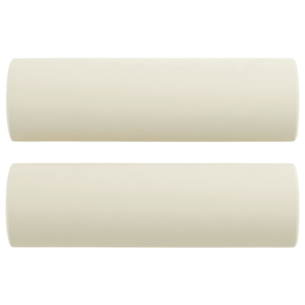 Sofá de 3 plazas con cojines terciopelo color crema 180 cm M 5