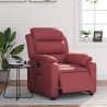 Sillón reclinable eléctrico de cuero sintético rojo tinto 1