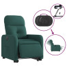 Sillón eléctrico reclinable elevable de tela verde oscuro 5