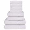 8pcs Conjunto toalhas banho 360 gsm 100% algodão branco 1