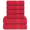6pcs Conjunto toalhas banho 360 gsm 100% algodão vermelho 1