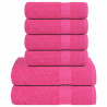 6pcs Conjunto toalhas banho 360 gsm 100% algodão rosa 1