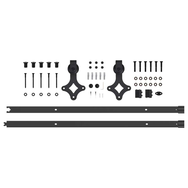 Kit de herrajes para puertas correderas acero negro 213.5 cm M 5