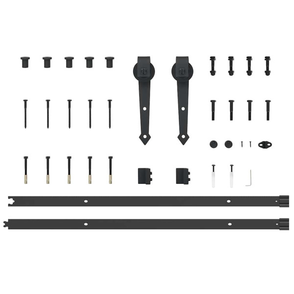 Kit de herrajes para puertas correderas acero negro 213.5 cm M 5