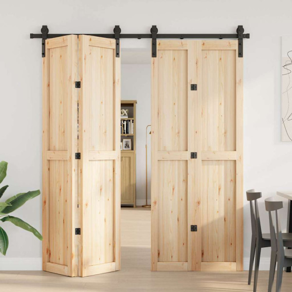 Kit de ferragens para porta deslizante 200 cm aço preto M 3