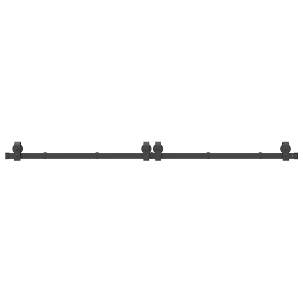 Kit de herrajes para puertas correderas acero negro 200 cm M 4
