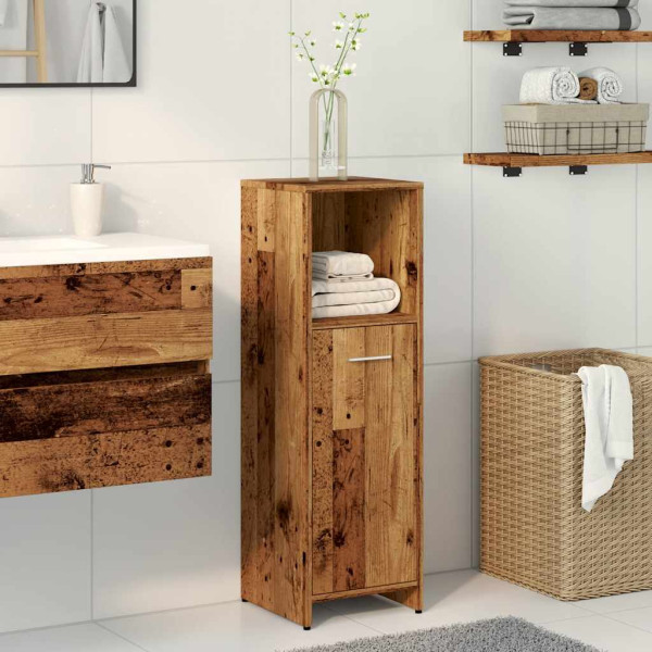 Armario de baño madera contrachapada envejecida 30x30x95 cm M 3