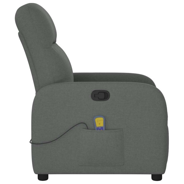 Sillón de masaje reclinable de tela gris oscuro M 4