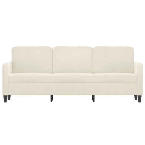 Sofá de 3 lugares 180 cm veludo cor creme M 3