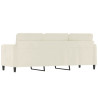 Sofá de 3 lugares 180 cm veludo cor creme 5