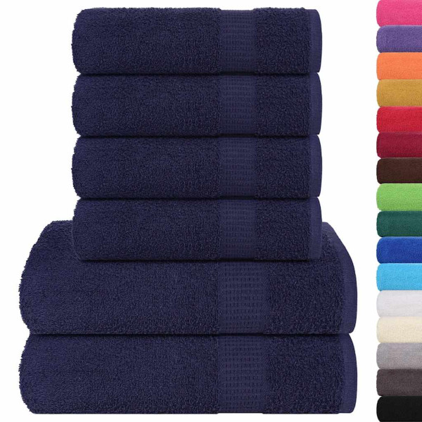 6pcs Conjunto toalha 360 gsm 100% algodão azul-marinho M 2