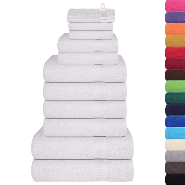12pcs Conjunto toalhas banho 360 gsm 100% algodão branco M 2