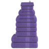 Toalha conjunto 12 peças 100% algodão roxo 360 gsm 1