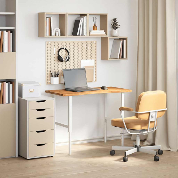 Tablero escritorio rectangular madera maciza roble marrón claro M 3