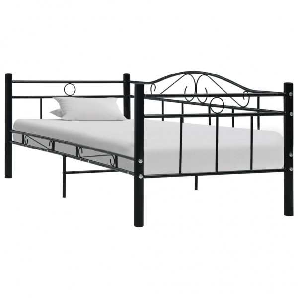 Estructura de cama de metal negro 90x200 cm D