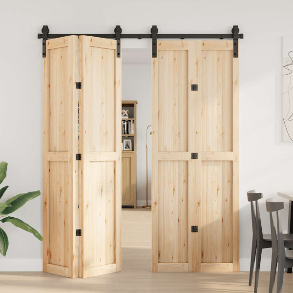 Kit de herrajes para puertas correderas acero negro 183 cm M 3