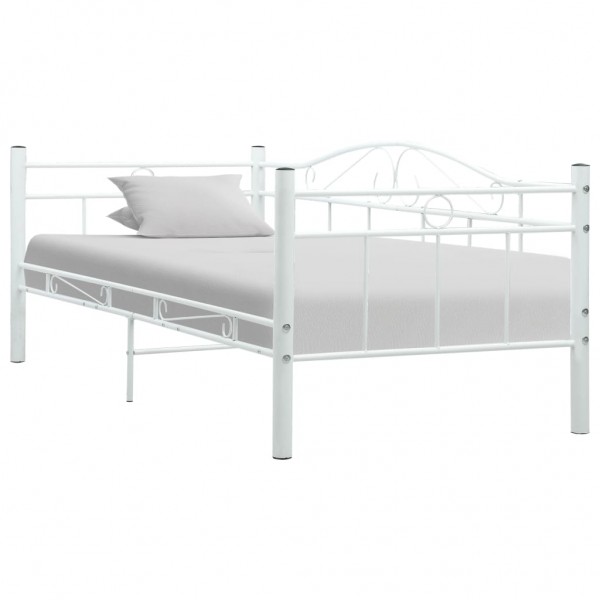 Estructura de cama de metal blanco 90x200 cm D