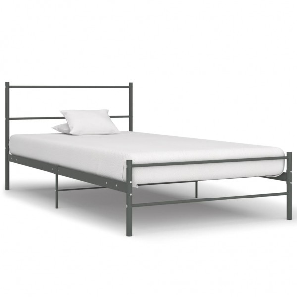 Estructura de cama de metal gris 90x200 cm D