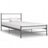 Estructura de cama de metal gris 90x200 cm 1