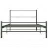 Estructura de cama de metal gris 90x200 cm 3