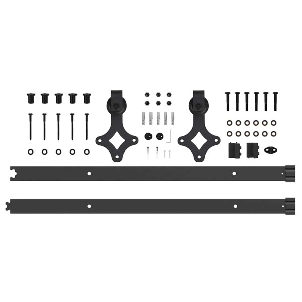 Kit de herrajes para puertas correderas acero negro 152.5 cm M 5