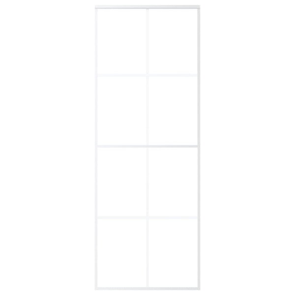 Puerta corredera ESG vidrio y aluminio blanca 76x205 cm M 3