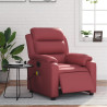 Sillón masaje reclinable eléctrico cuero sintético rojo tinto 1