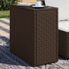 Mesa de apoio jardim tampo vidro 58x27.5x55 cm vime PE castanho 1