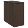 Mesa de apoio jardim tampo vidro 58x27.5x55 cm vime PE castanho 2