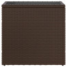 Mesa de apoio jardim tampo vidro 58x27.5x55 cm vime PE castanho 5