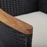 Set comedor jardín 5 pzas ratán sintético y madera acacia negro 2