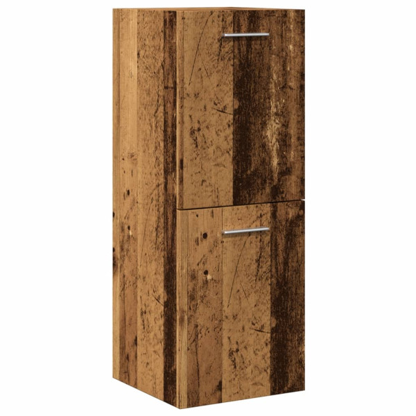 Armario pared baño madera ingeniería envejecida 30x30x80 cm D