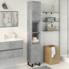 Armario de baño madera contrachapada gris hormigón 30x30x190 cm 3
