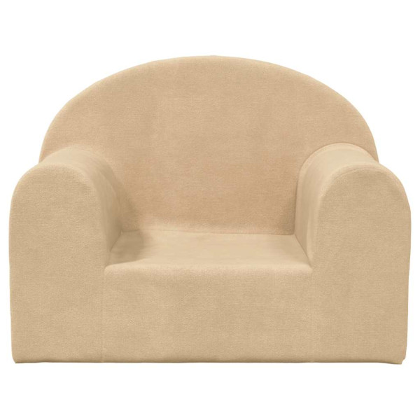 Sofá infantil de felpa suave color crema M 3
