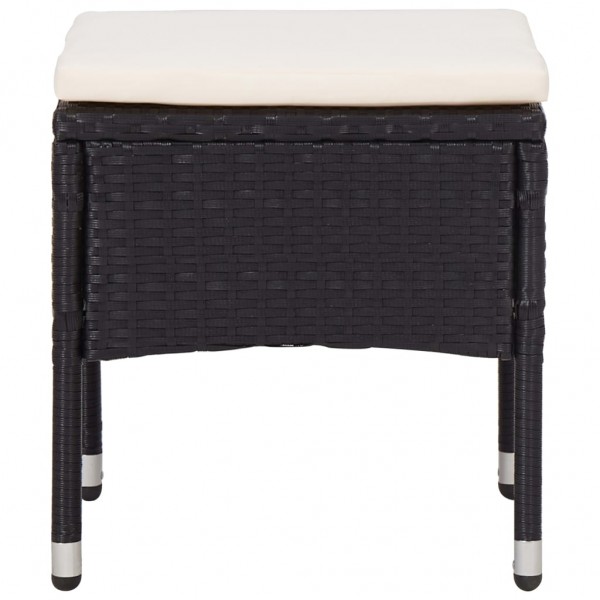 Muebles de jardín 5 piezas ratán sintético y vidrio negro M 3