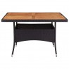 Mesa de comedor de jardín ratán sintético madera acacia negra 2