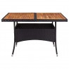 Mesa de comedor de jardín ratán sintético madera acacia negra 3