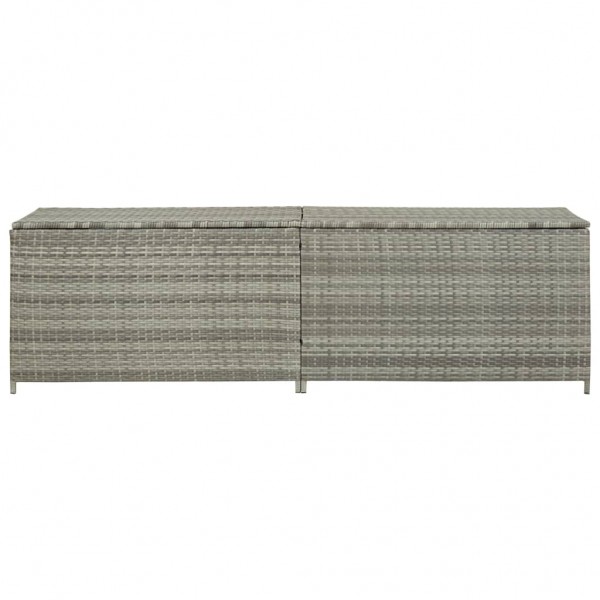 Caja de almacenaje de jardín ratán sintético gris 200x50x60 cm M 3