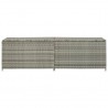 Caja de almacenaje de jardín ratán sintético gris 200x50x60 cm 3