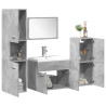 Set muebles de baño 5 piezas madera ingeniería gris hormigón 1