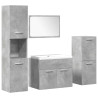 Set muebles de baño 5 piezas madera ingeniería gris hormigón 2
