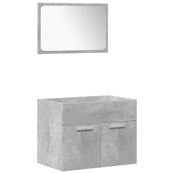 Set muebles de baño 5 piezas madera ingeniería gris hormigón M 4