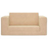 Sofá cama crianças 2 camas plush creme macio 3