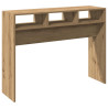 Mesa consola madera de ingeniería roble artesanal 105x30x80 cm 2