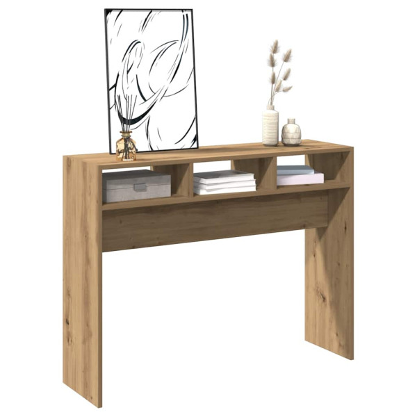 Mesa consola madera de ingeniería roble artesanal 105x30x80 cm M 3