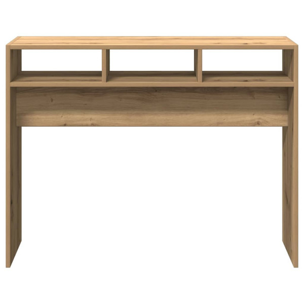 Mesa consola madera de ingeniería roble artesanal 105x30x80 cm M 4