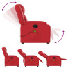 Sillón de masaje reclinable cuero sintético rojo 5