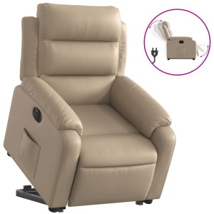 Sillón elevable eléctrico cuero artificial capuchino H