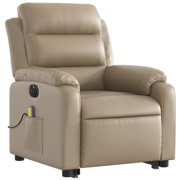 Sillón reclinable de masaje eléctrico cuero sintético capuchino M 3