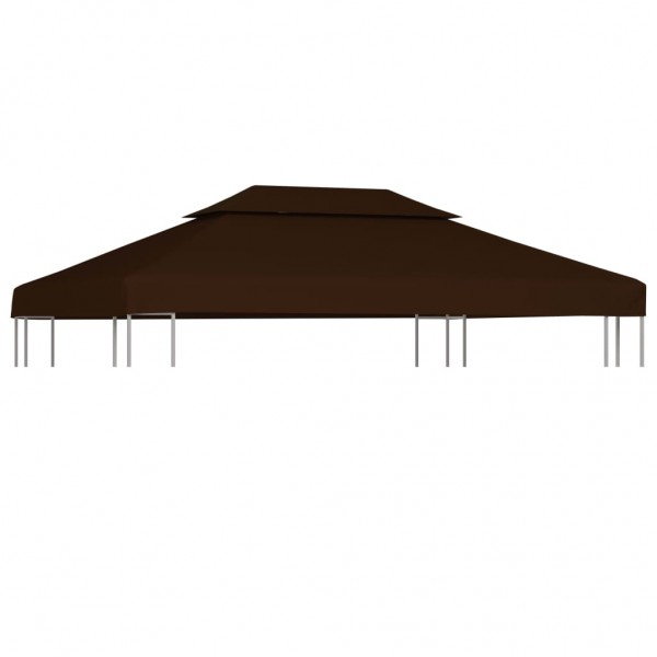 Toldo de cenador 2 niveles marrón 310 g/m² 4x3 m D